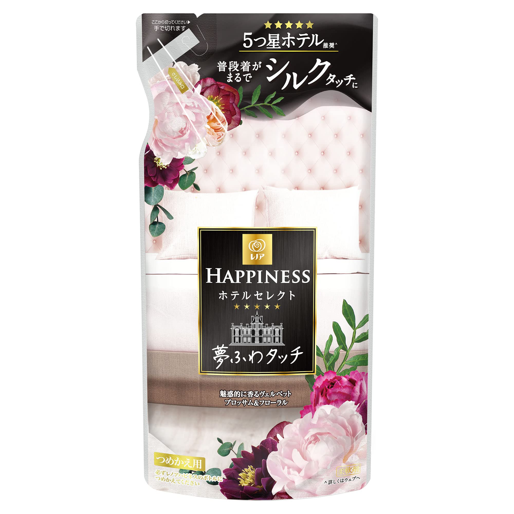 レノアハピネス 夢ふわタッチ 柔軟剤 ヴェルベットブロッサム&フローラル 詰め替え 400mL