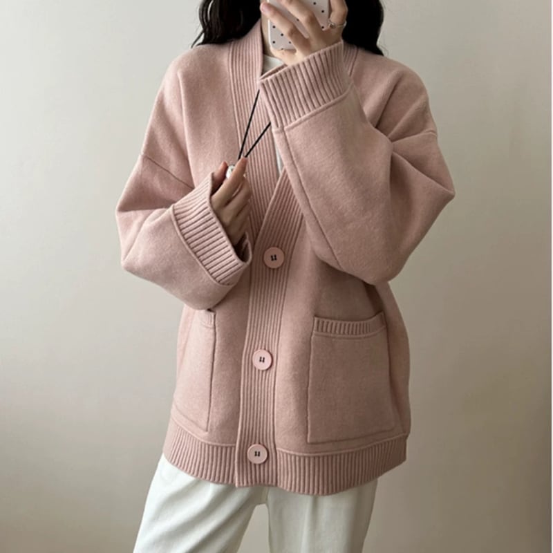 【outer】Vネックカーディガン Q6593
