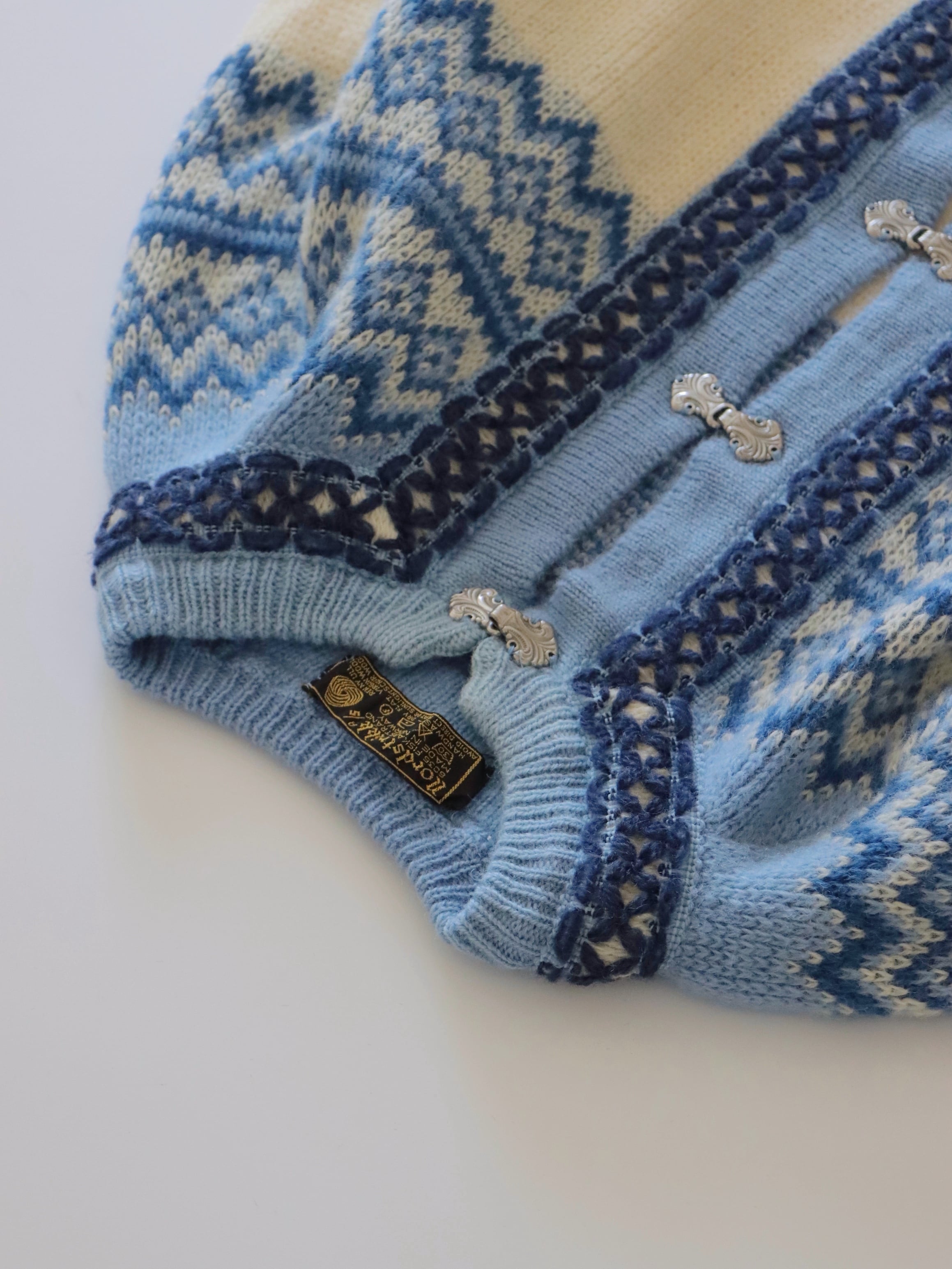 ●made in NORWAY wool 100% blue color nordic cardigan