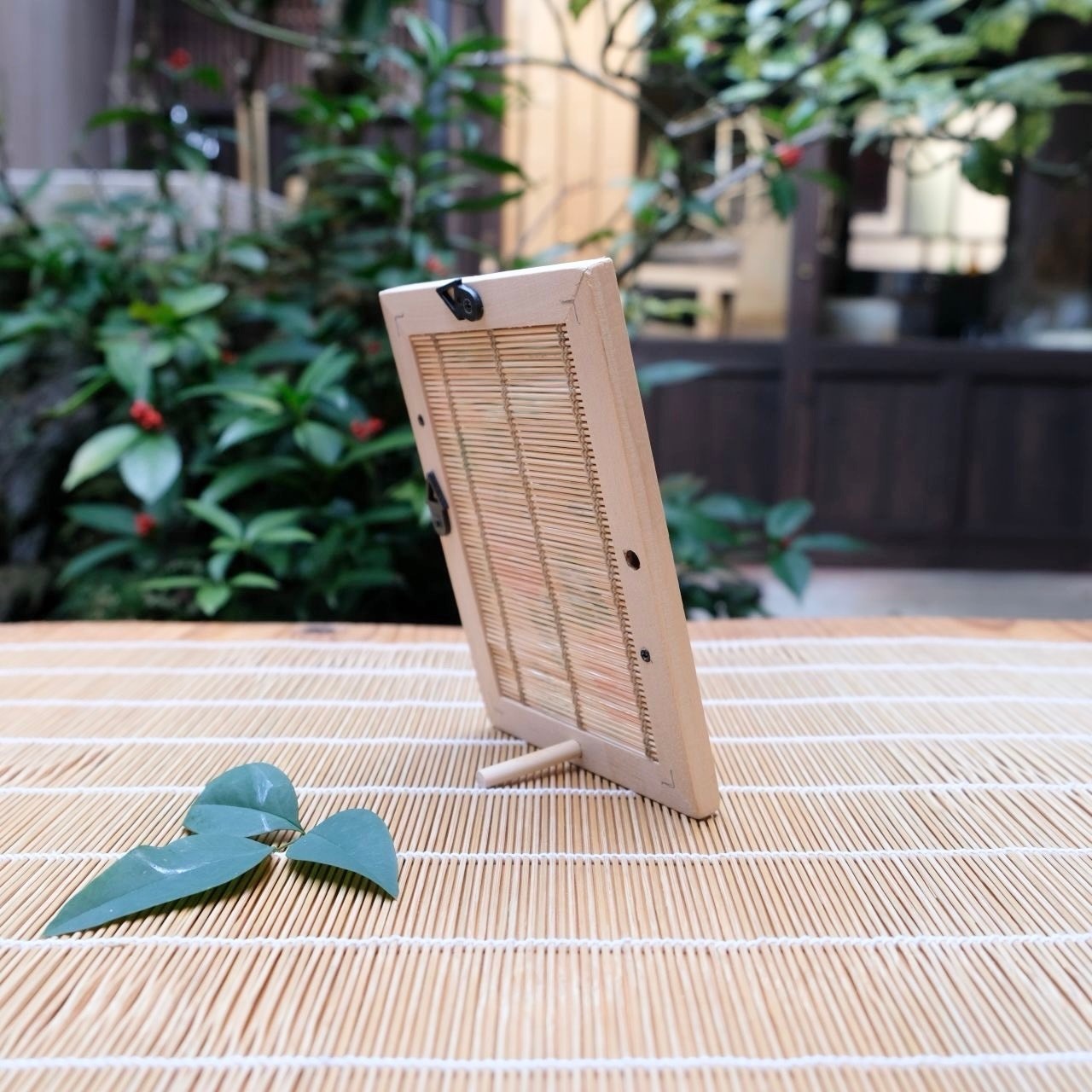 【インテリアART】すだれアートパネル 椿 tsubaki 立掛け 壁掛け インテリアパネル