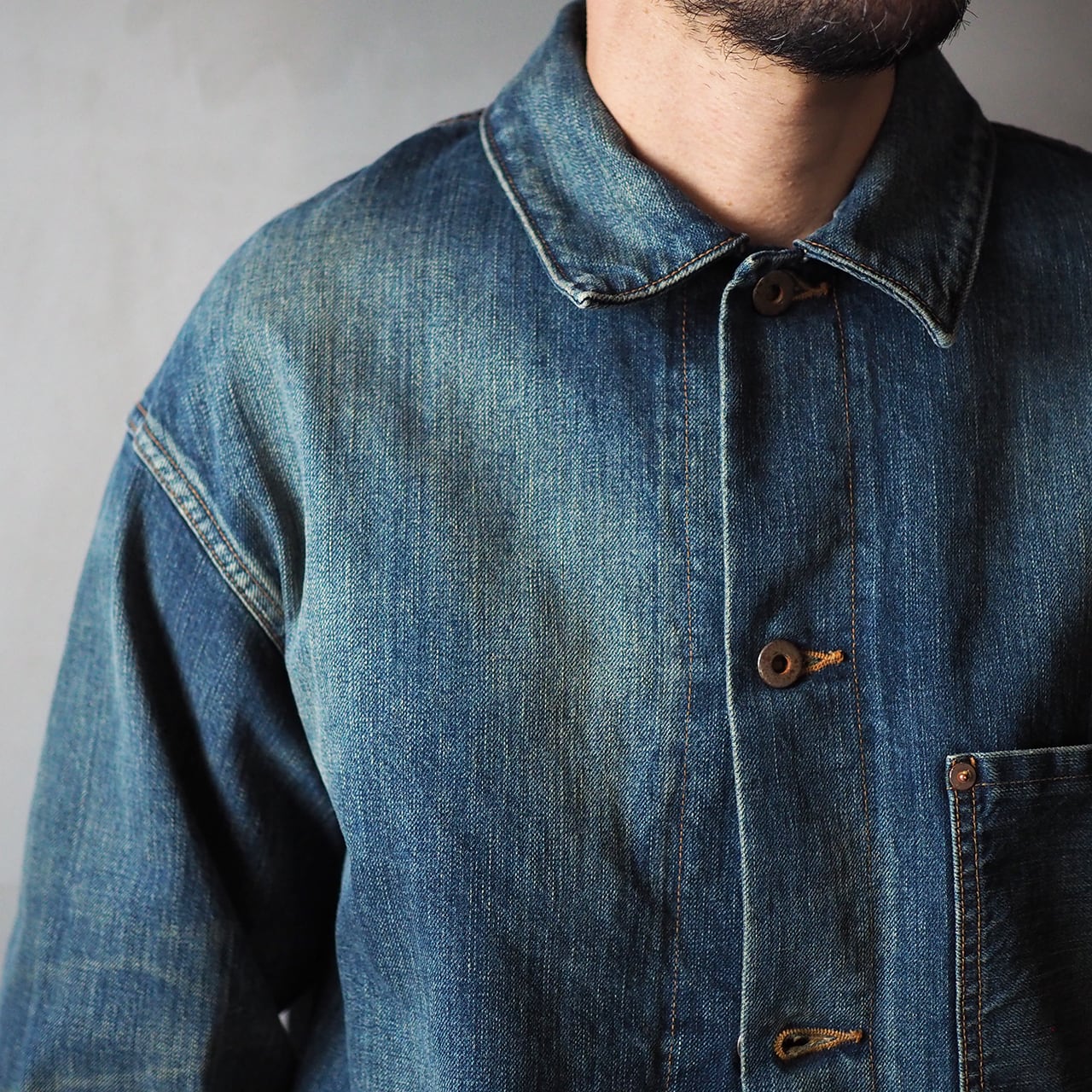 YOKO SAKAMOTO DENIM JACKET FADE INDIGO | 洋服と工芸 omitsu