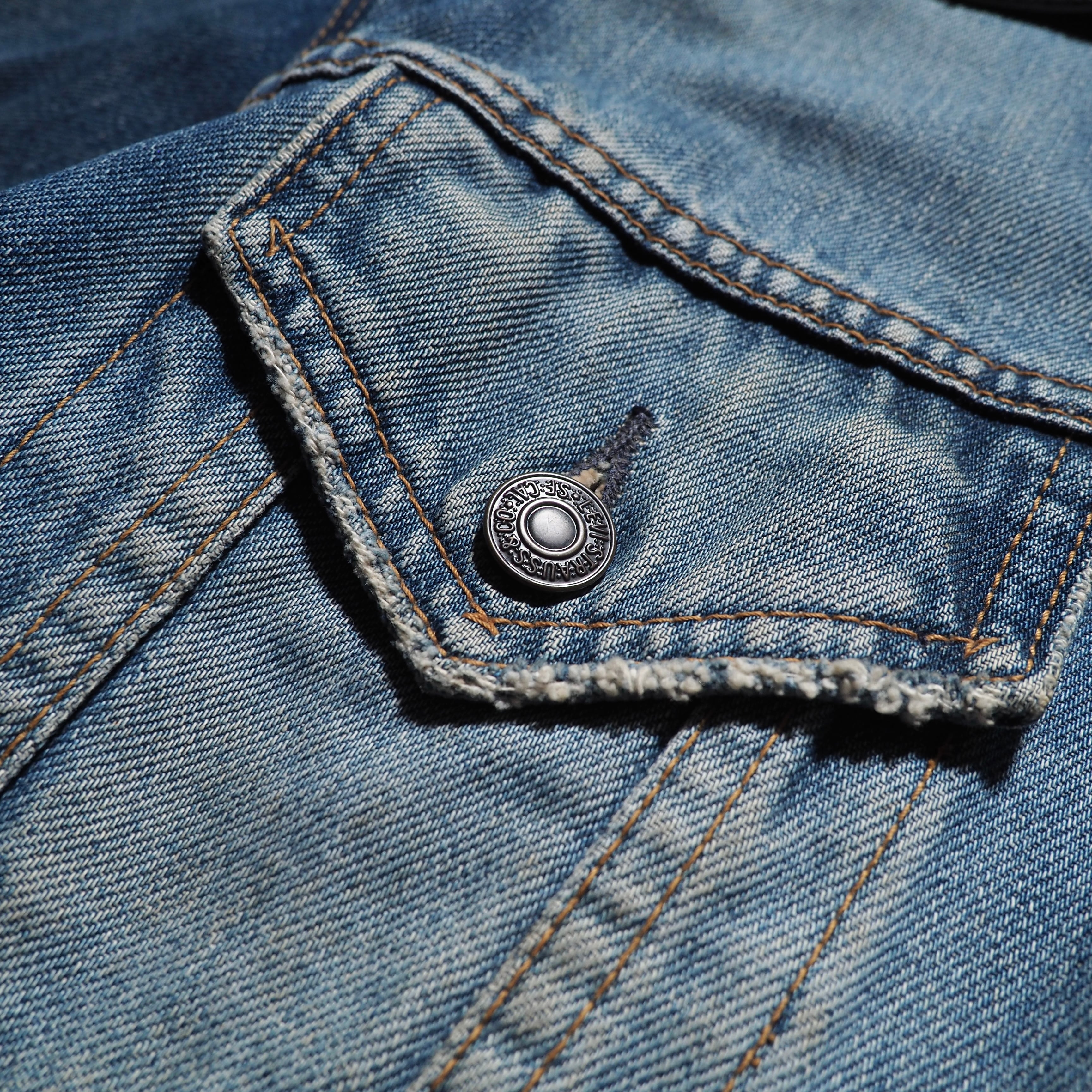 1990s ” Old Euro Levi's ” Good aging vintage loose Denim jacket
