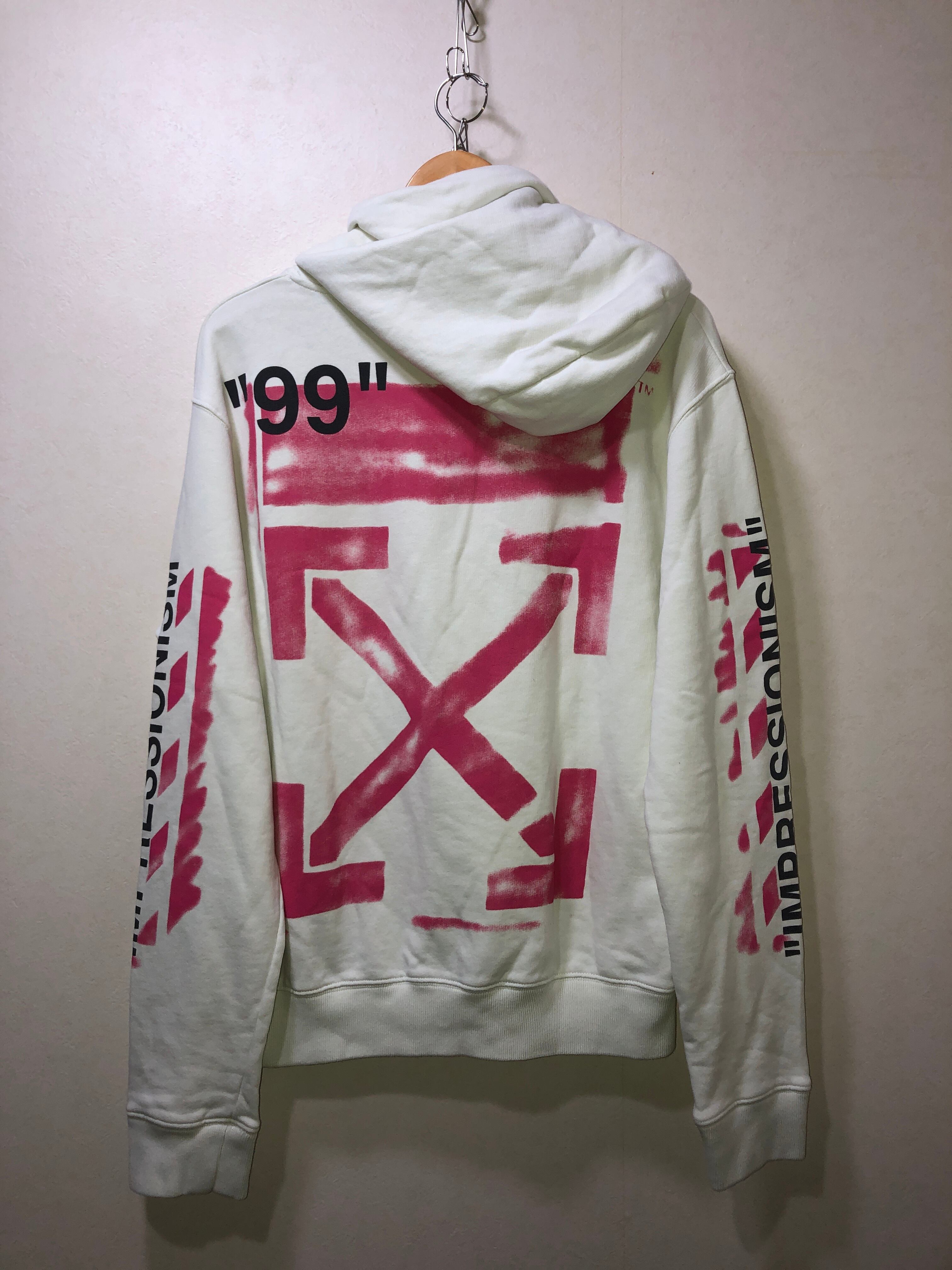 080250● OFF-WHITE DIAG STENCIL HOODIE L