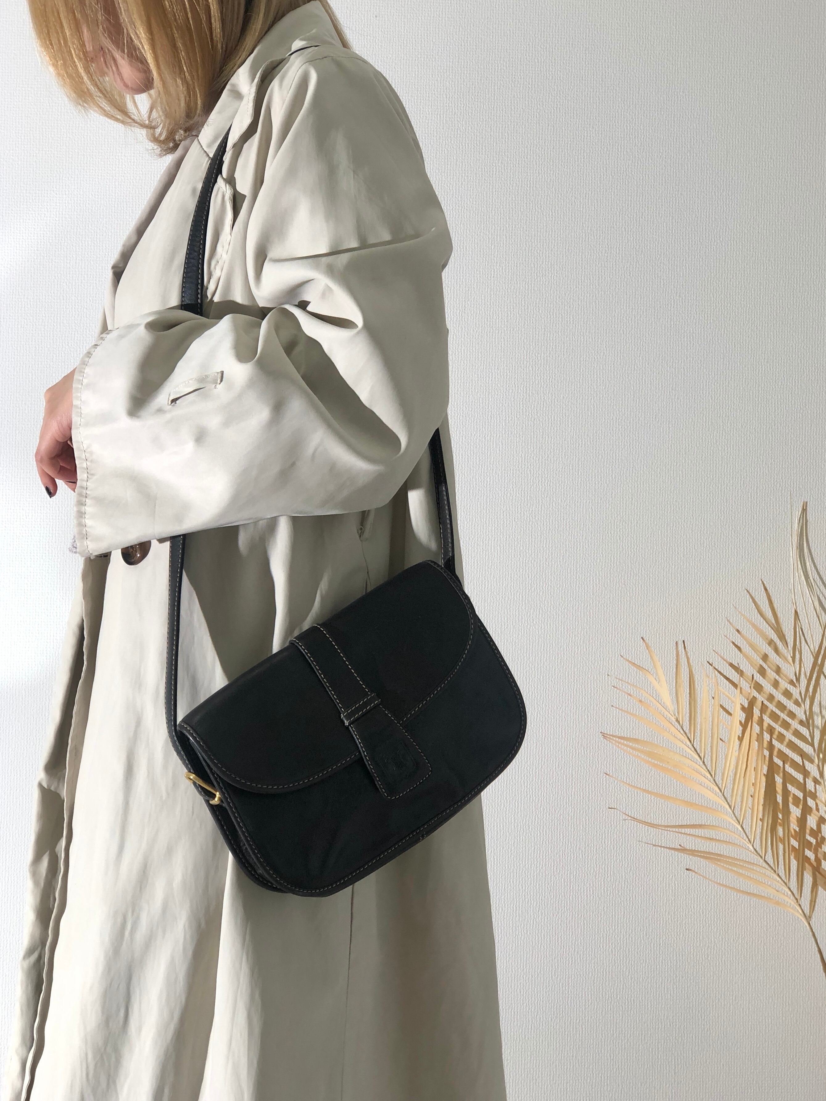 CELINE セリーヌ ブラゾン型押し レザー フラップ ショルダーバッグ