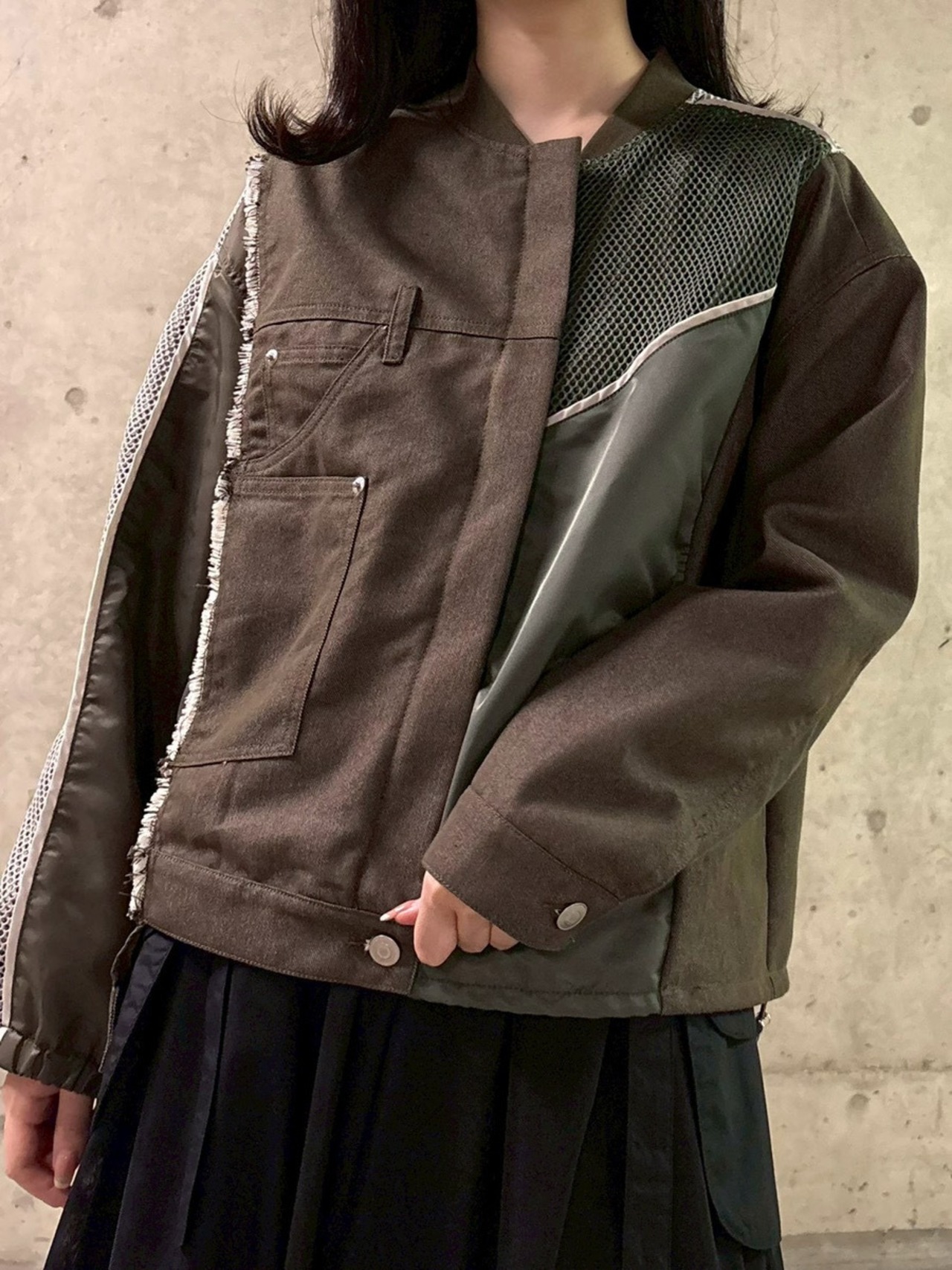 MMF112JEC 異素材ドッキングブルゾン