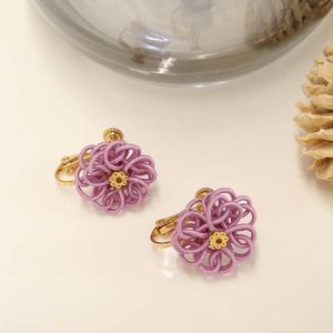 イヤリング 薄紫 水引 春 花