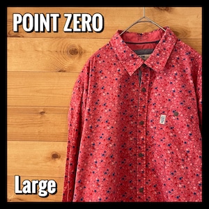 【POINT ZERO】柄シャツ 花柄 長袖シャツ Lサイズ アメリカ古着