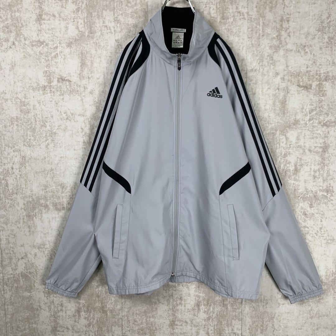 ☆大きいサイズ☆adidas ナイロントラックジャケット 防水 グレー 2XL