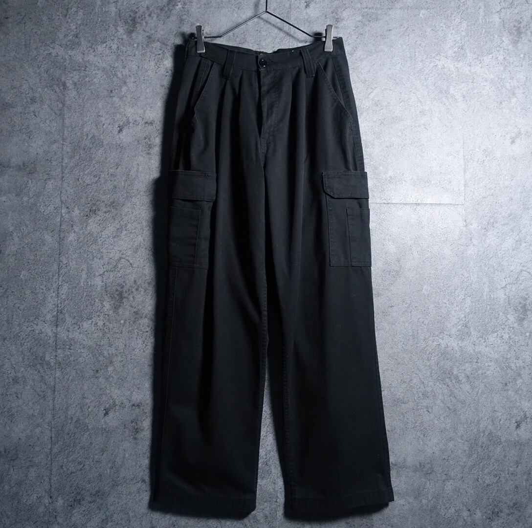 Black Wide Cargo Pants