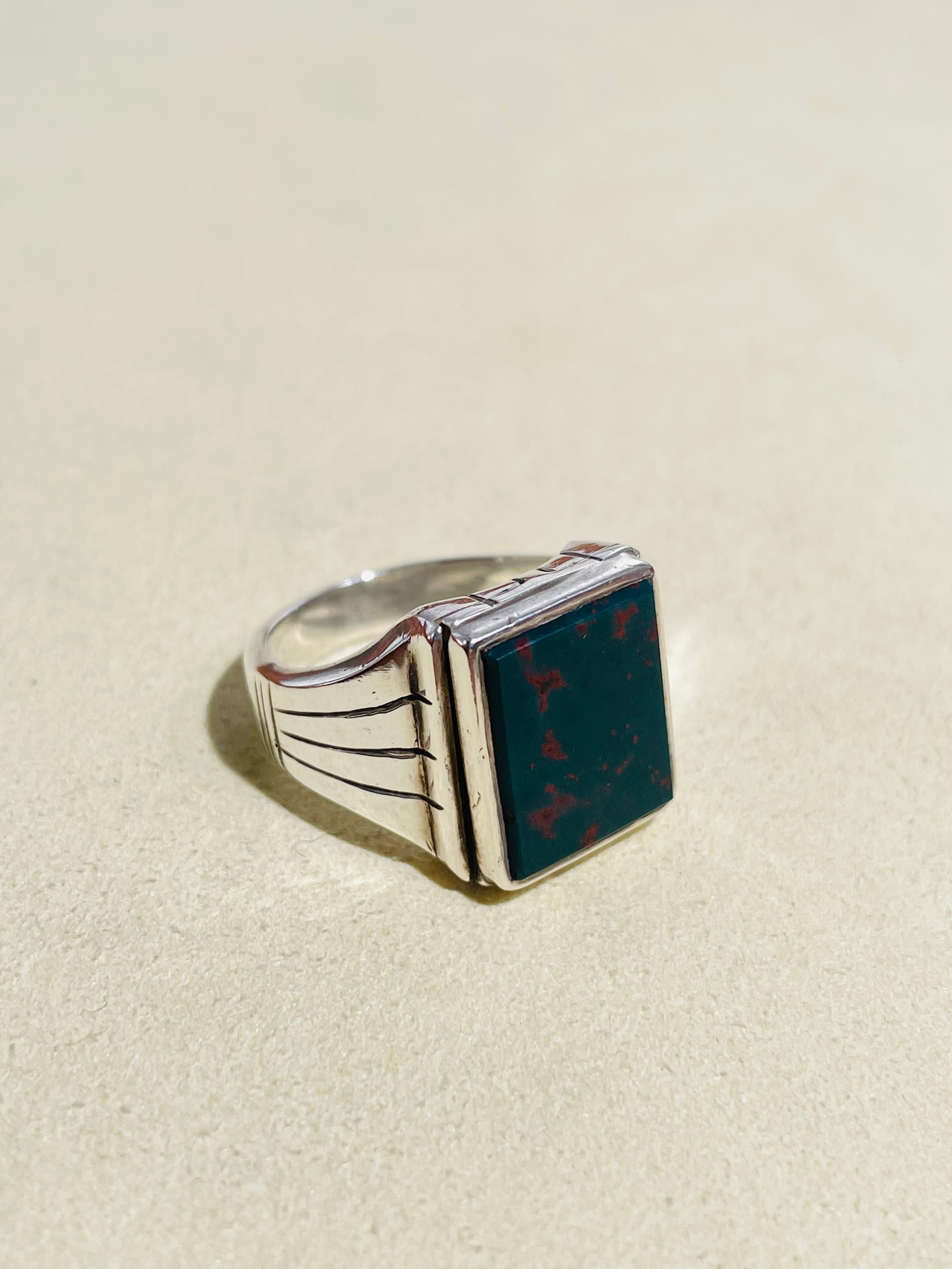 Blood Stone Signet Ring #10 -France-