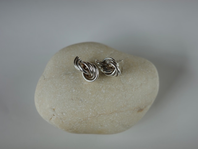 <vintage silver925>entwined cable pierce