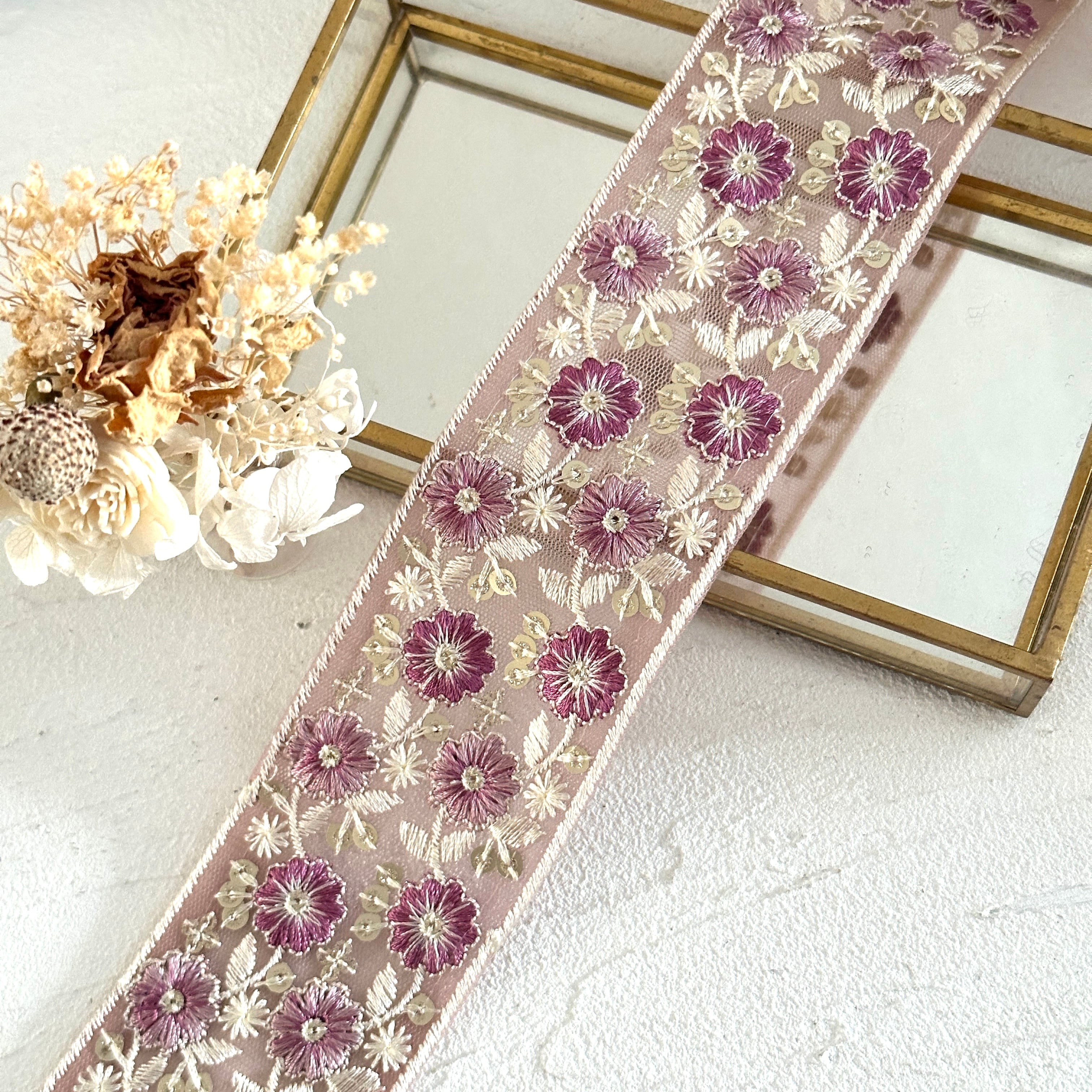 インド刺繍リボンタッセル♪ インド刺繍リボンパーツ01 - MIF.