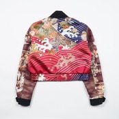 【BJK-L0010】再構築リバーシブル着物ボンバー KIMONO REVERSIBLE BOMBER JACKET