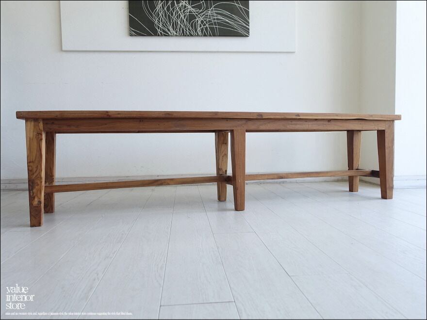 「 Aさま サイズオーダー家具 」オールドチークベンチKEモデル 長椅子 古材家具 ダイニングベンチ 無垢材 ナチュラル 椅子 イス 世界三大銘木