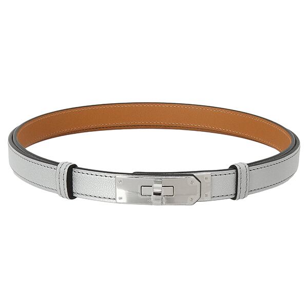 New HERMES エルメス ベルト ケリー 18 ケリーベルト シェーヴル シャムキライト レザーベルト アルジャン シルバー 新品
