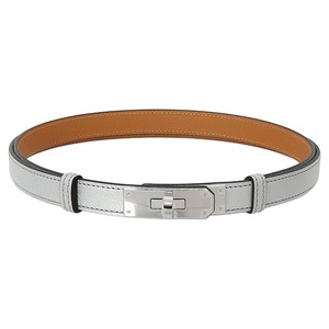 New HERMES エルメス ベルト ケリー 18 ケリーベルト シェーヴル シャムキライト レザーベルト アルジャン シルバー 新品