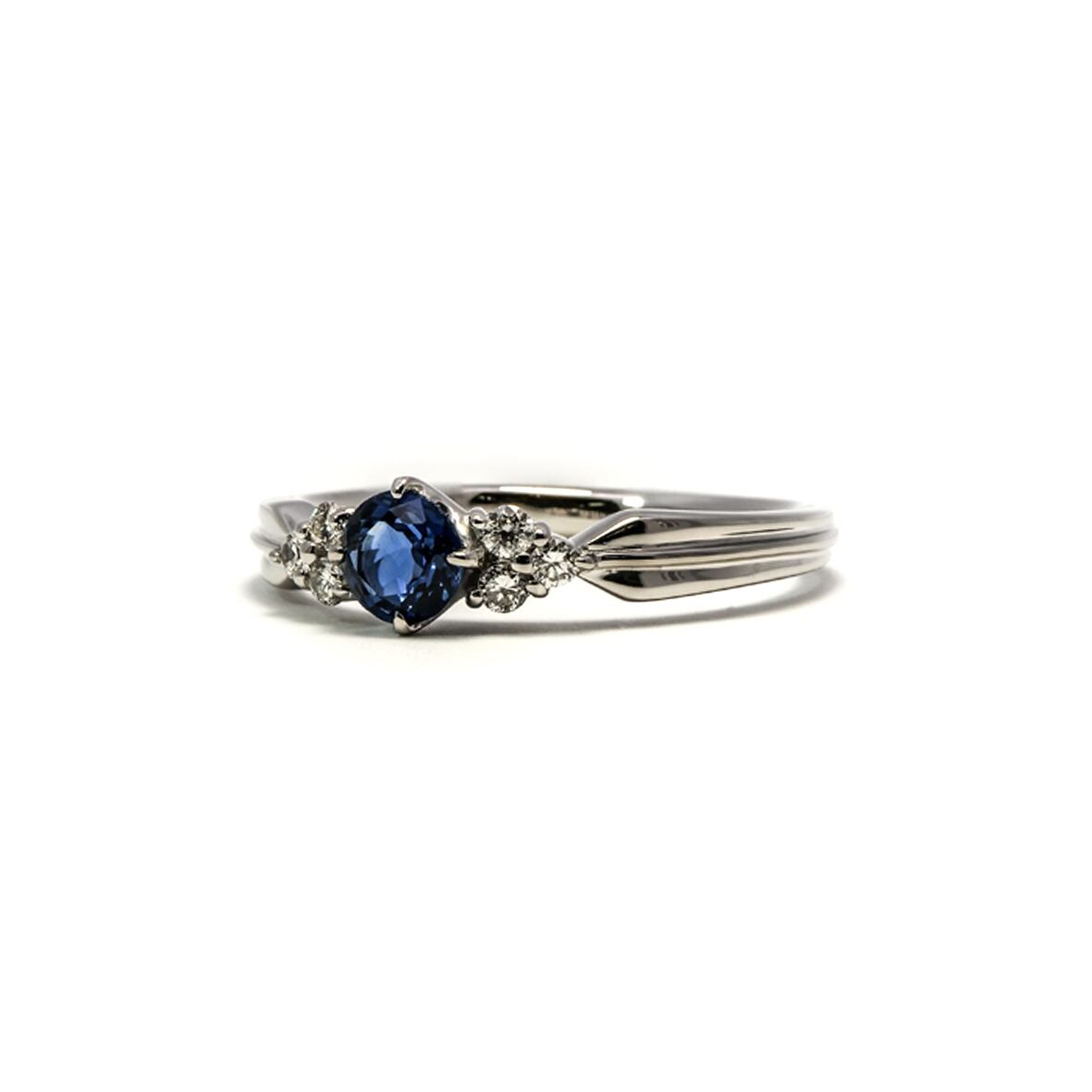 【ブルーサファイアリング】プラチナ 天然サファイア 天然ダイヤリング Pt900 ファッション ring 高級 指輪