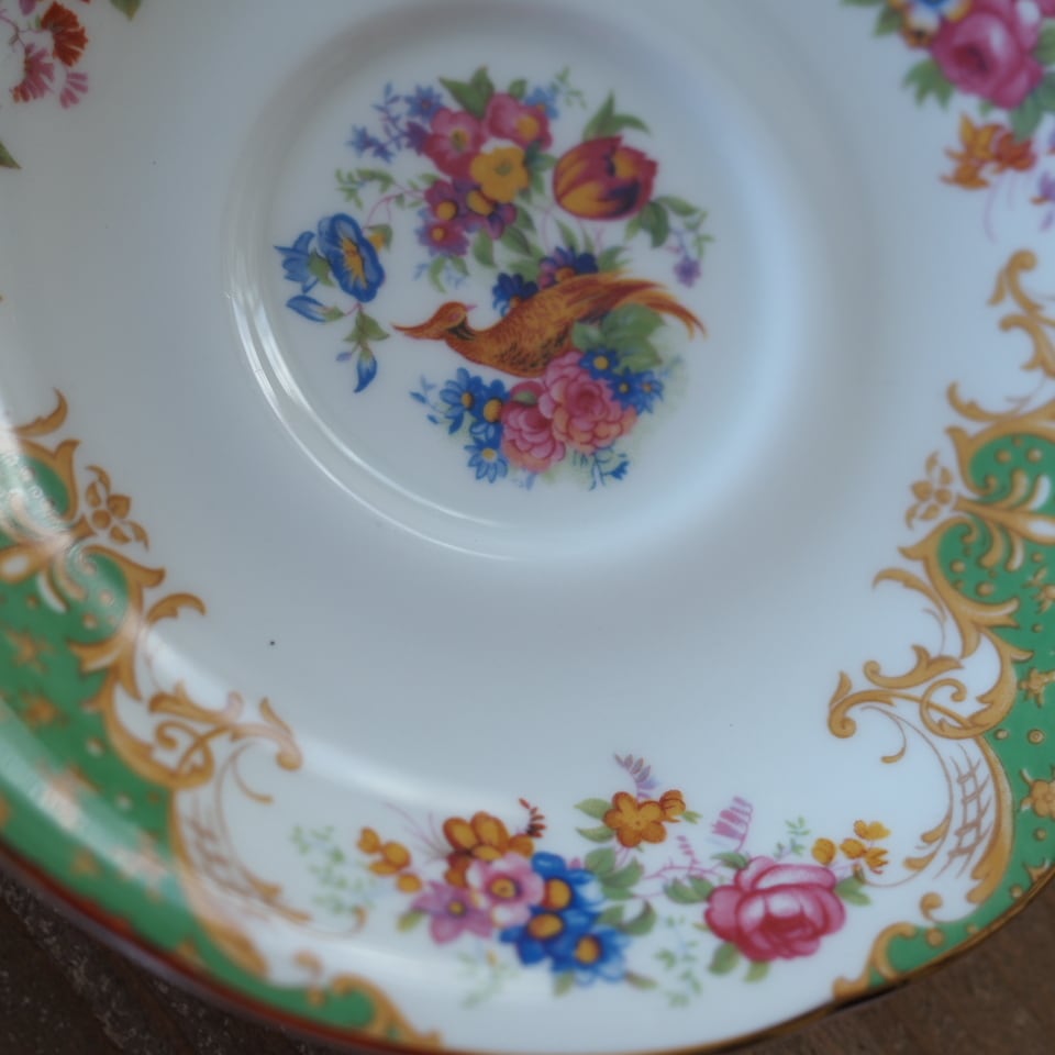 英国パラゴン ロッキンガム グリーン トリオA カップ＆ソーサー 英国