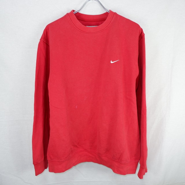 [L] NIKE Red Embroidery Sweatshirt | ナイキ 赤 スウェット