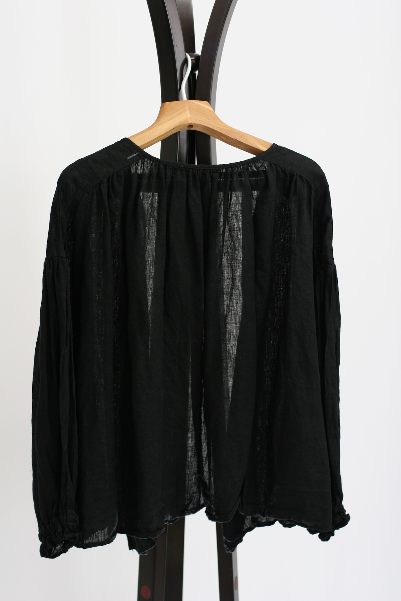 【Gauze#】TASSEL STRING 2WAY GATHER BLOUSE デッドストック オーガニックベルギーリネン 2wayブラウス
