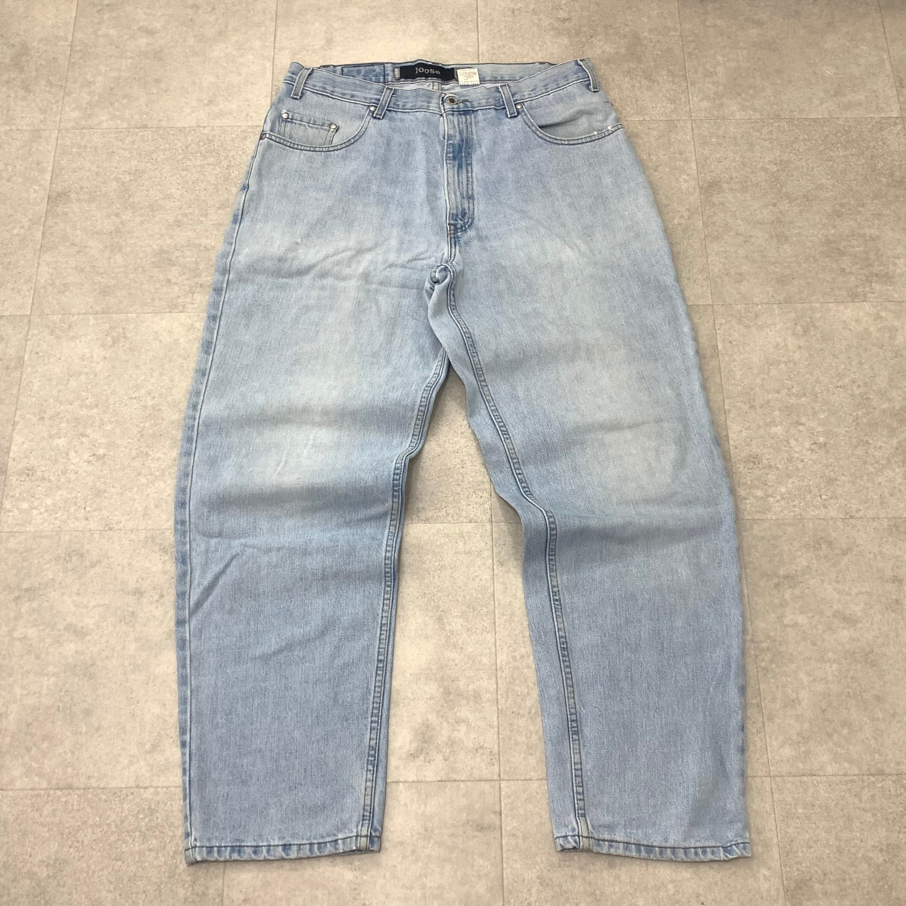 【関税込み】Rabanne ブルー&シルバー バギージーンズ 36×32 リーバイス シルバータブ シルタブ ルーズ loose デニム