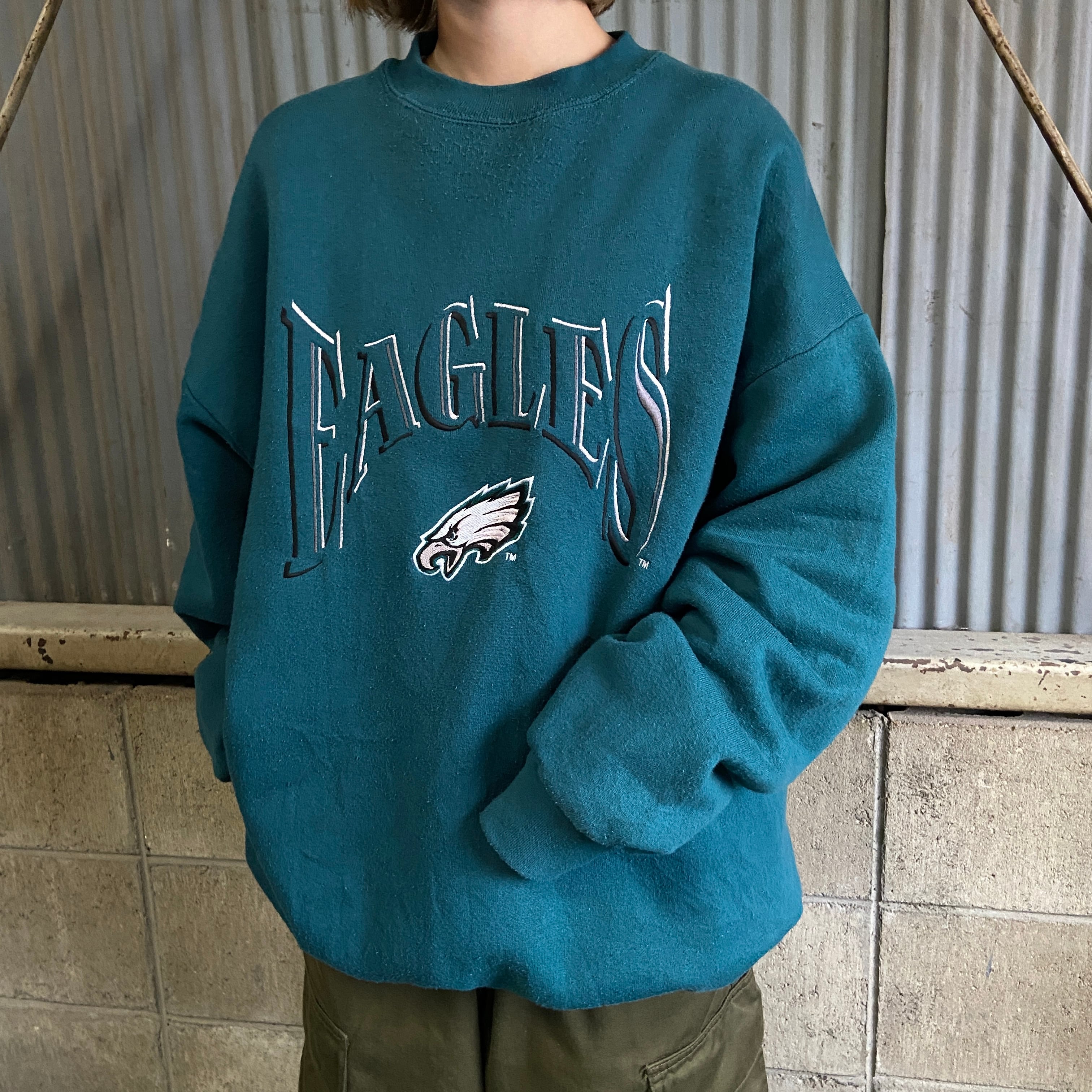 USA製 90年代 NFL フィラデルフィア・イーグルス チームロゴ 刺繍 スウェット メンズXL 古着 90s ヴィンテージ ビンテージトレーナー  Philadelphia Eagles 緑 グリーン【スウェット】【SW20】【AN20】 | cave 古着屋【公式】古着通販サイト