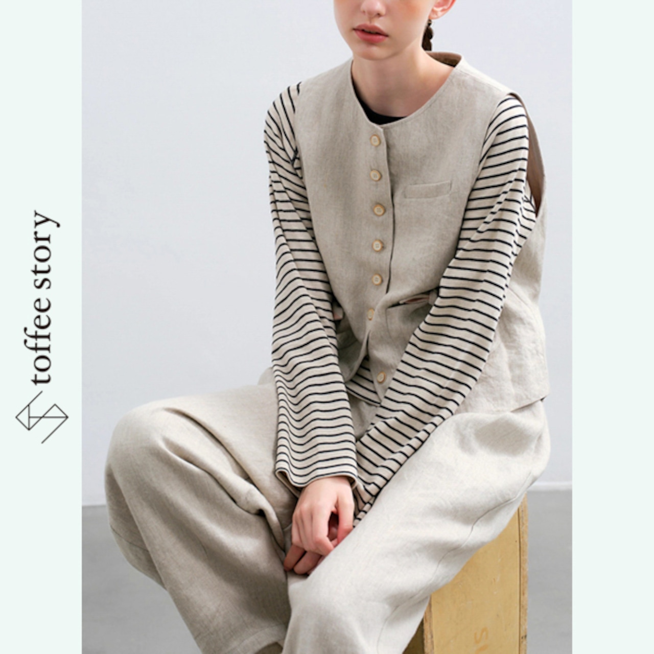 【2color】午後のリズムに溶けるボーダーTシャツ 《P0260》