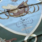 エルメススカーフ　カレ90　シルクスカーフ　グリーン　馬車　LUDUX　 12ACch63