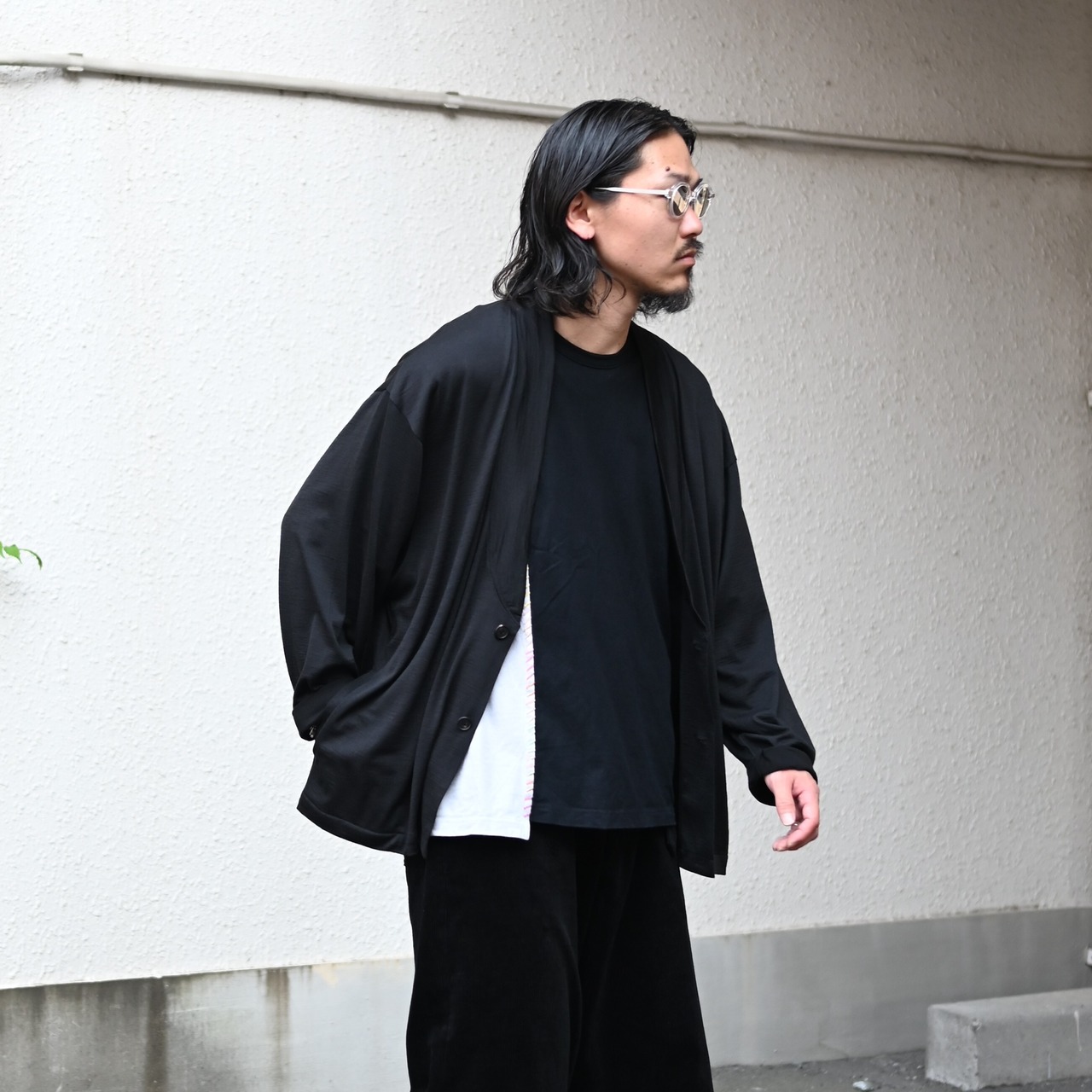 Nonnotte(ノノット) Minimum Smoking Jacket、kuon(クオン)GANKO別注Sashiko Docking Teeコーディネート