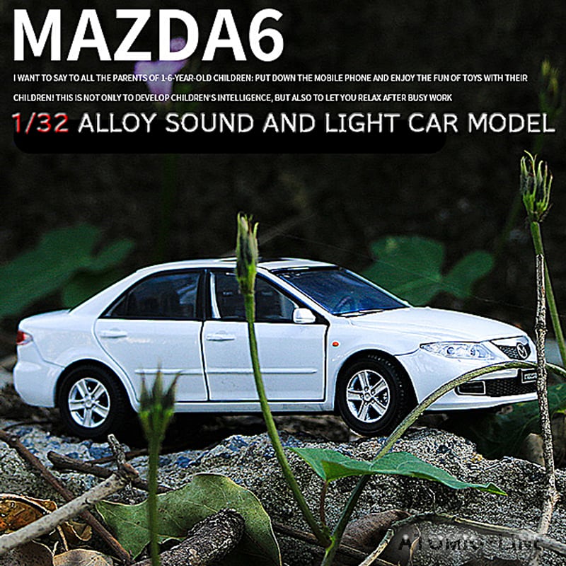 マツダ MAZDA6 1/32 ミニカー 全4色 ヘッドライト点灯 合金モデル 模型
