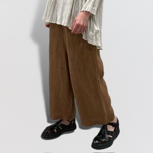 pas de calais linen houndstooth wide pants