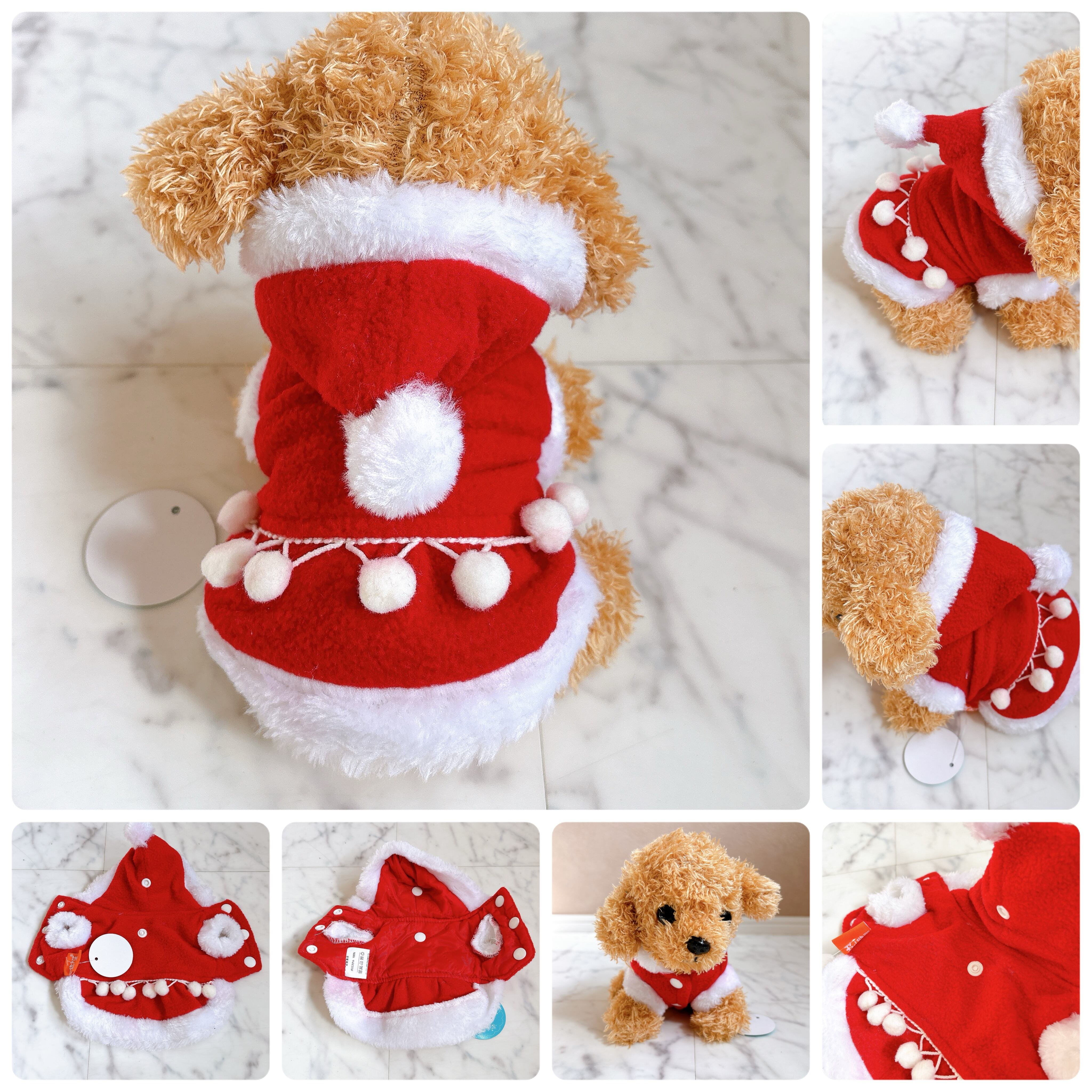 犬服 猫服 ペット服 超小型 パピー犬 フリースパーカーワンピース