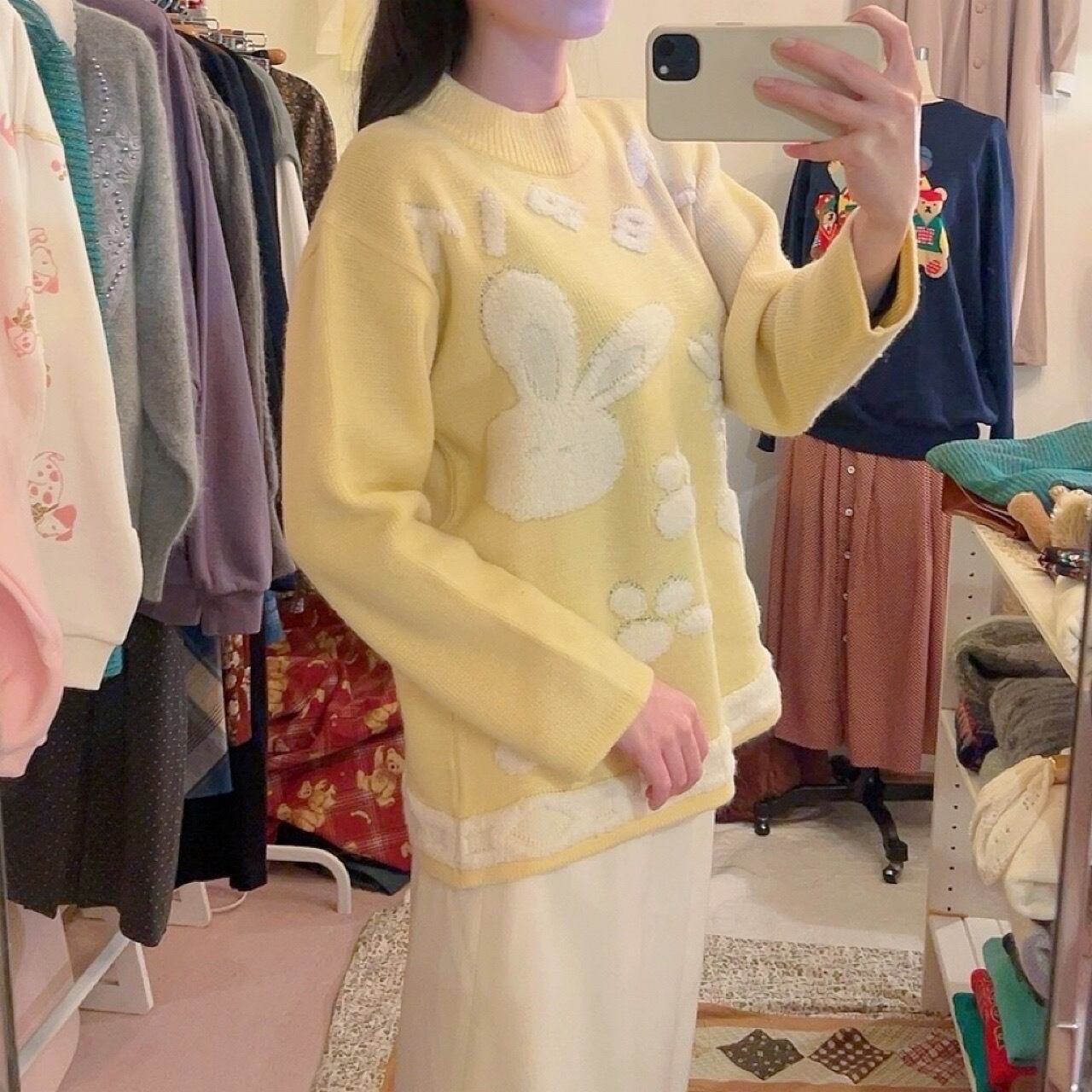 rabbit pale yellow knit sweater