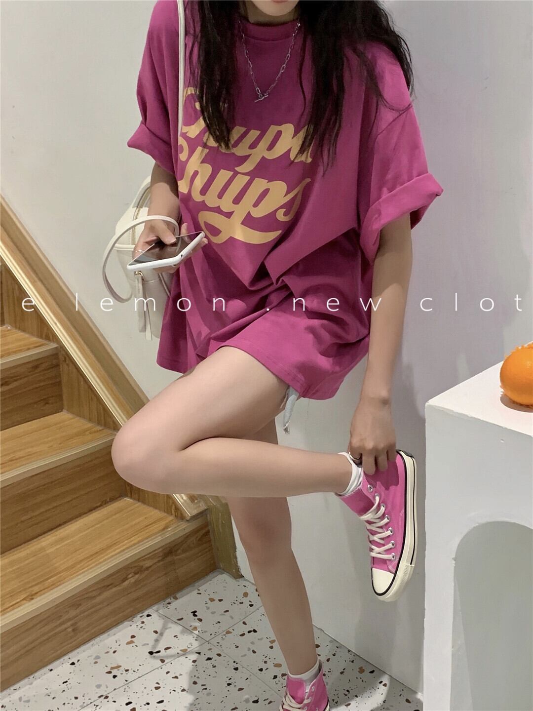 プリントTシャツ シャツ サマーカジュアルルーズ薄手 夏物 ビッグFスモールZ韓国34039339889