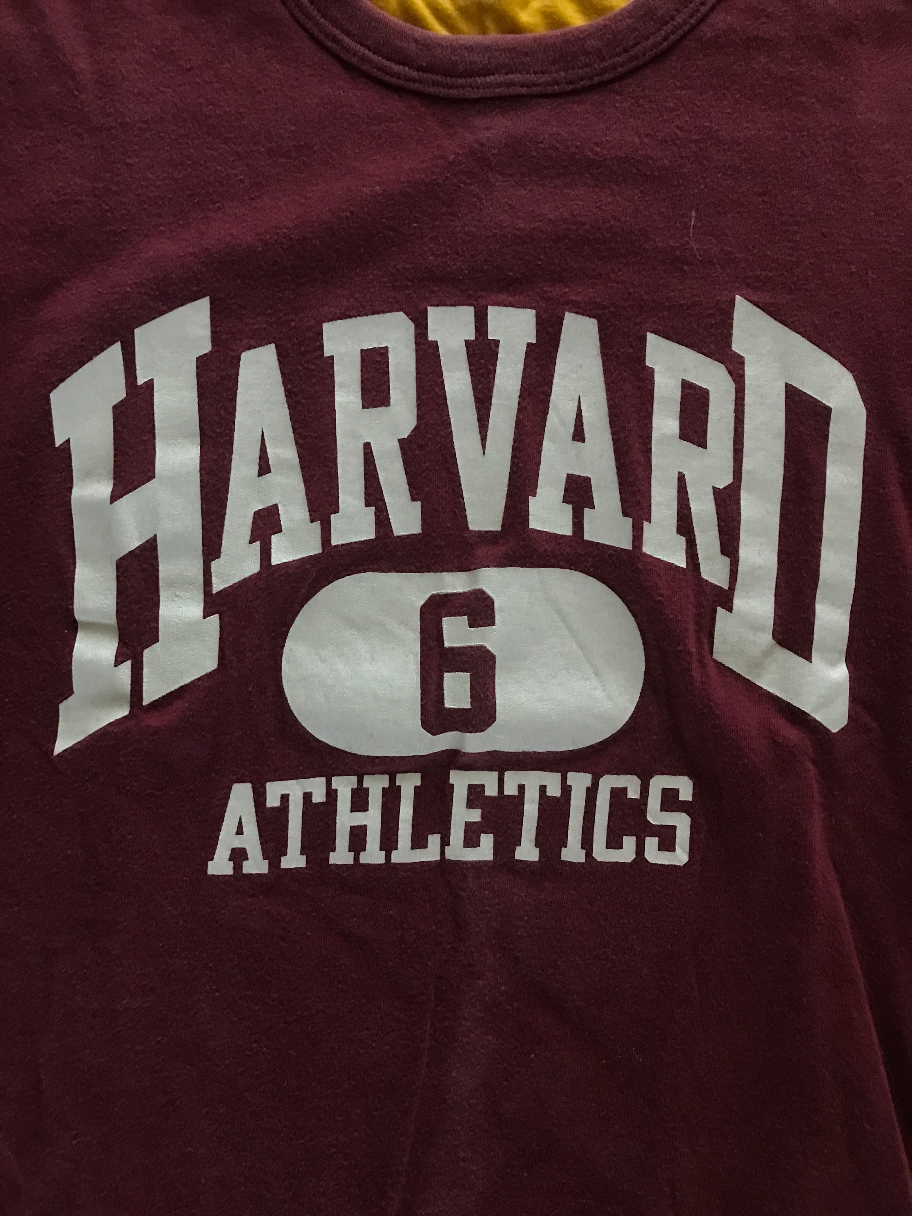 80's Champion トリコタグ "HARVARD" リバーシブルTシャツ 3段プリント 表記(L) エンジ