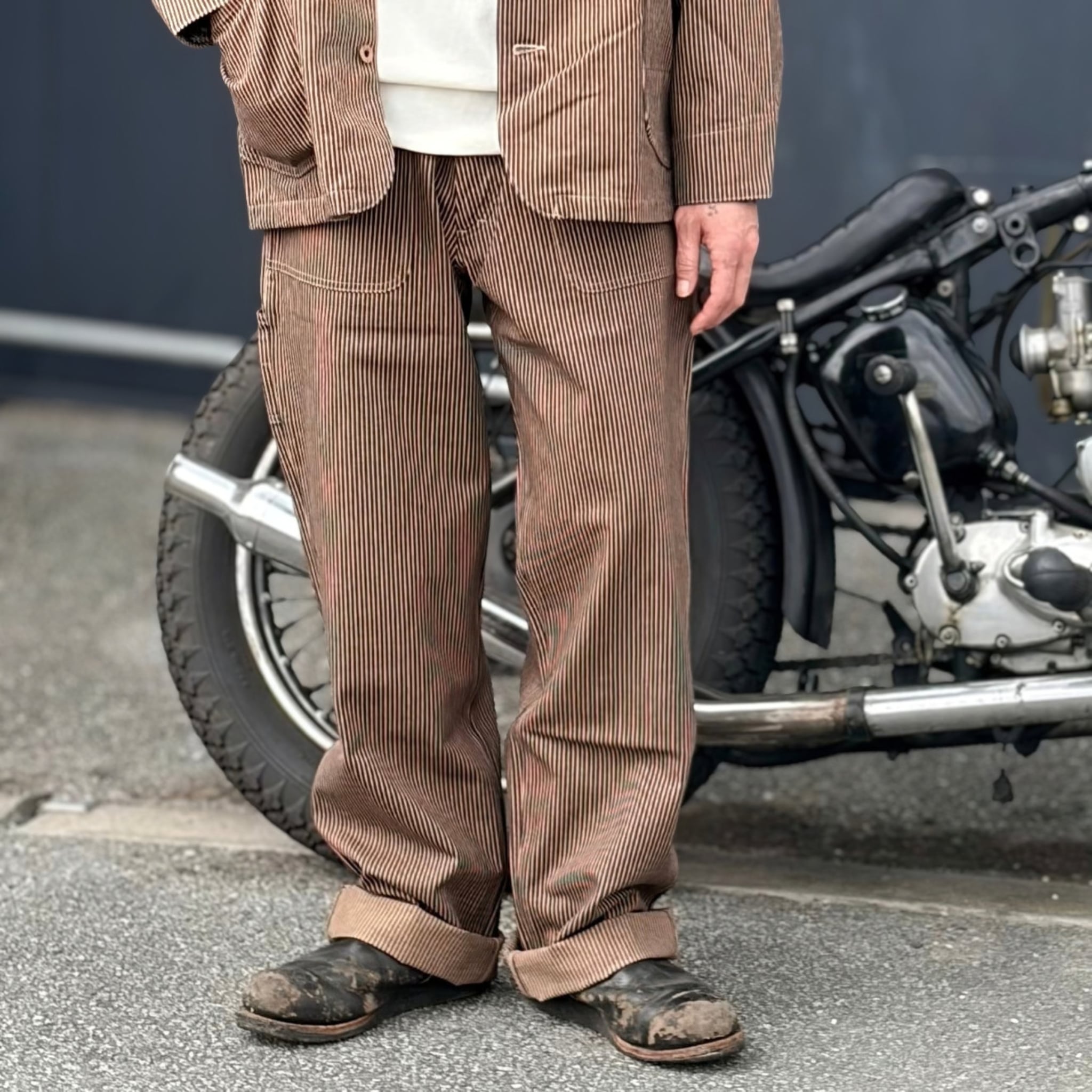 再入荷!! AT-DIRTY アットダーティー WORKERS PANTS B.HICKORY