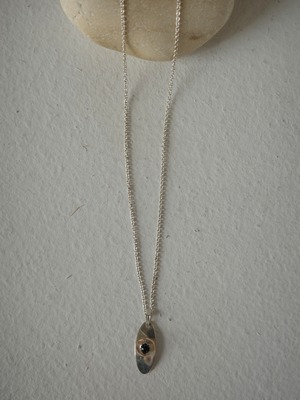 <vintage>oval plate onyx necklace
