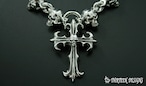 THIRTEENDESIGNS サーティーンデザインズ KN-3N SMALL SKULL CHAIN & SMALL THORN CROSS NECKLACE