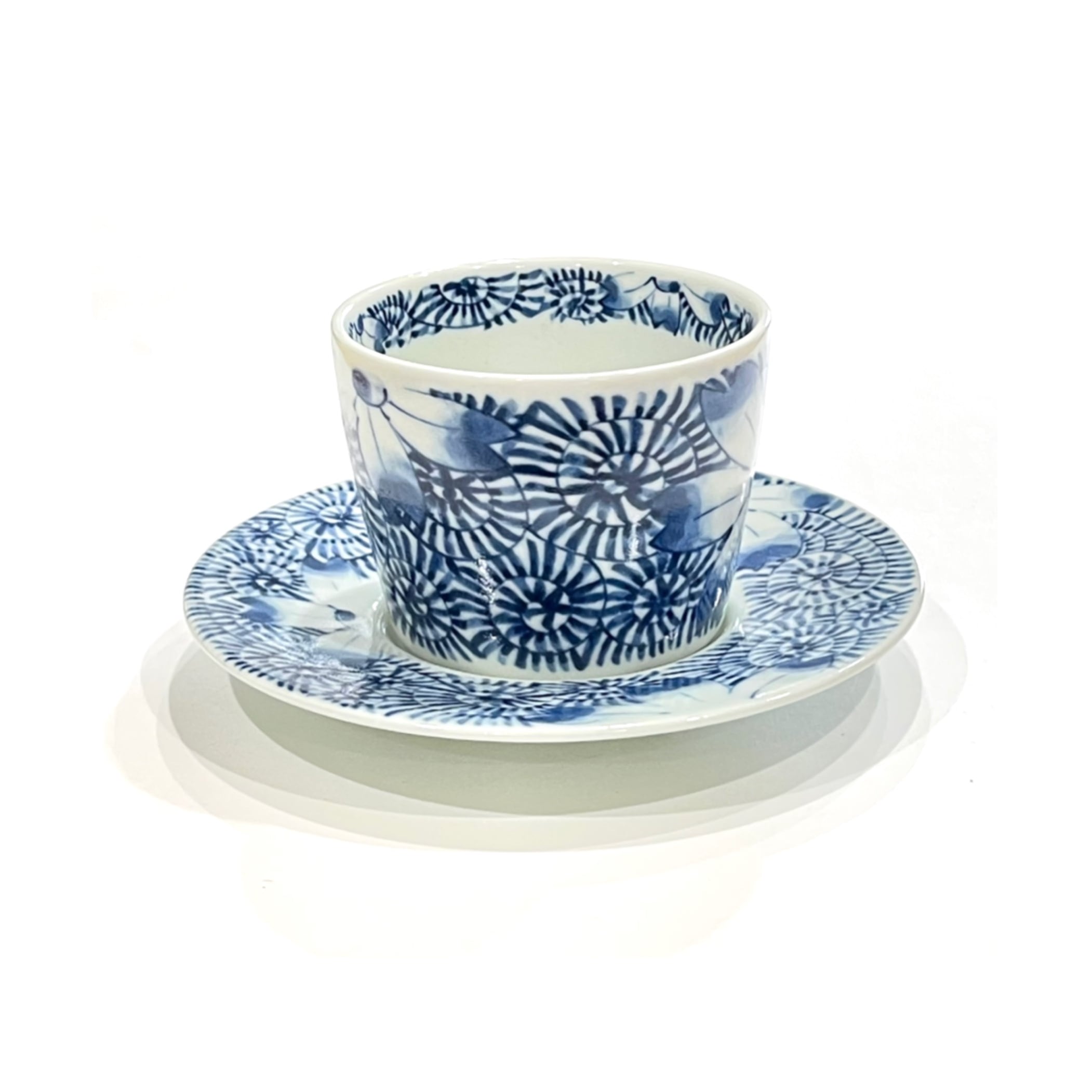 絵変わり2客セット】唐草花・地紋 蕎麦猪口・5寸皿 S13 | 24to3［西富