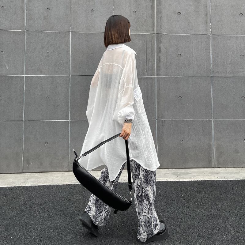 ホワイトシャツ レディース薄手サマートップス ルーズ 夏物 ラブタオタオダレンハウス56896892297