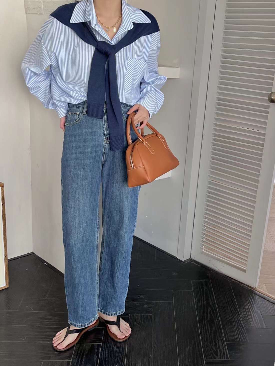 肩掛けカーディガン風 ニット　AJ2085-2309#