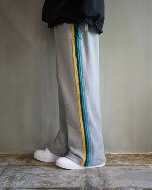 PERS PROJECTS 【handmade knit line capoeira pants-gray-】