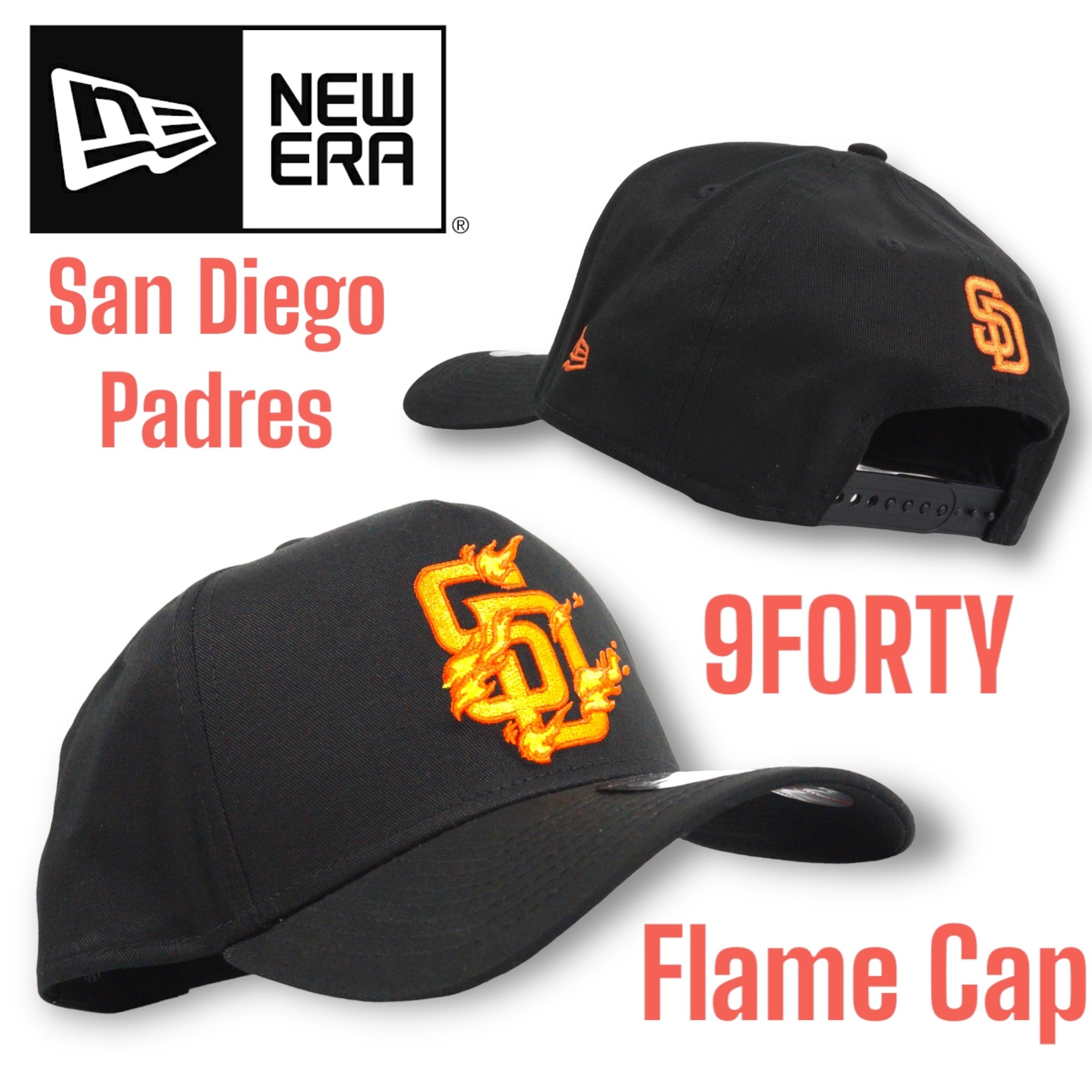 ◇日本未発売◇NEWERA San Diego Padres 9FORTY Flame Logo Cap ◇日本未発売◇NEWERA San Diego Padres 9FORTY Flame Logo Cap