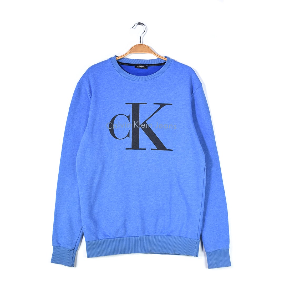 カルバンクライン ビッグロゴ スウェット ブルー CALVIN KLEIN JEANS メンズL相当 古着 @CF0884