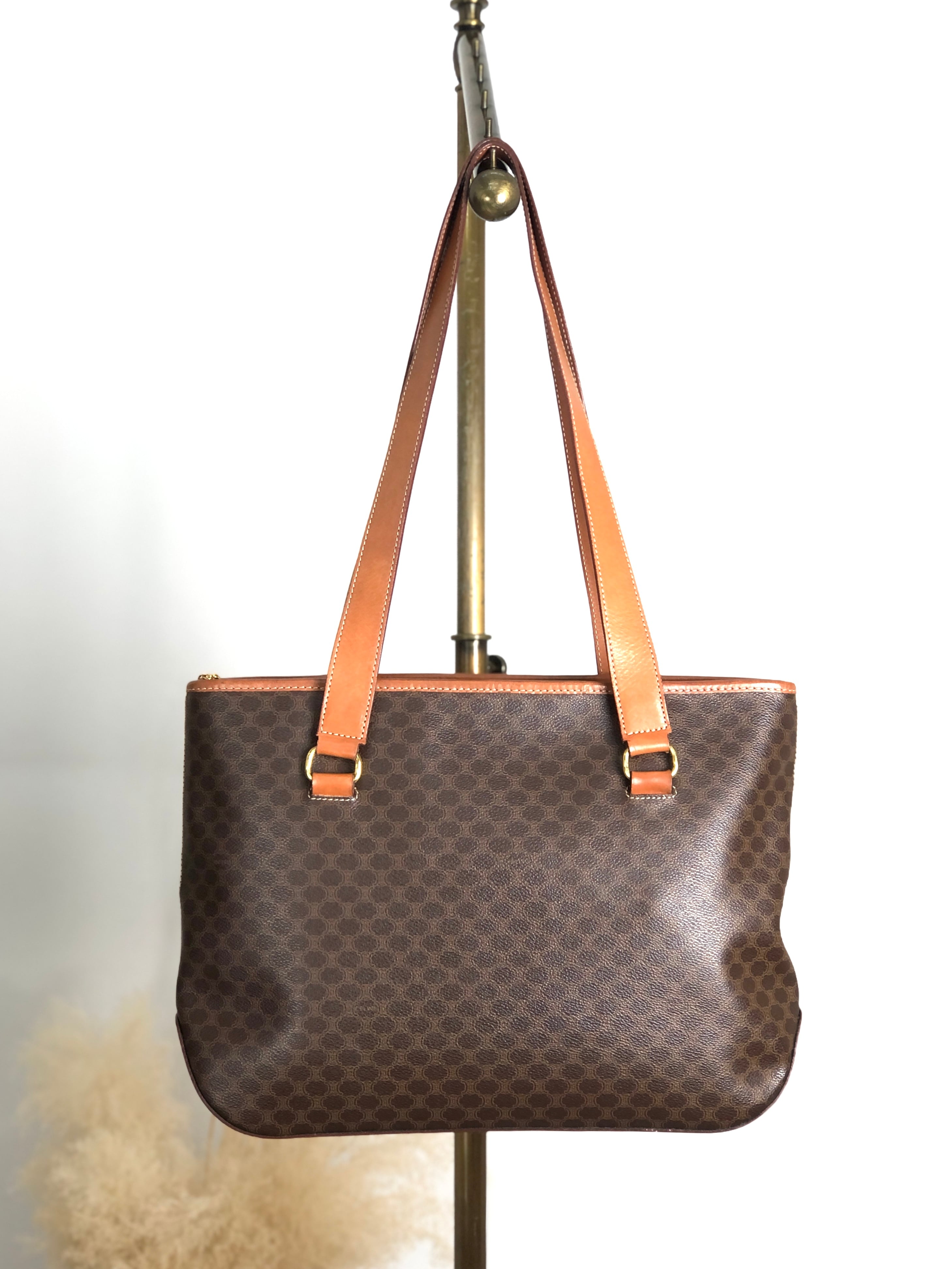 CELINE セリーヌ マカダム トートバッグ ブラウン PVCレザー vintage