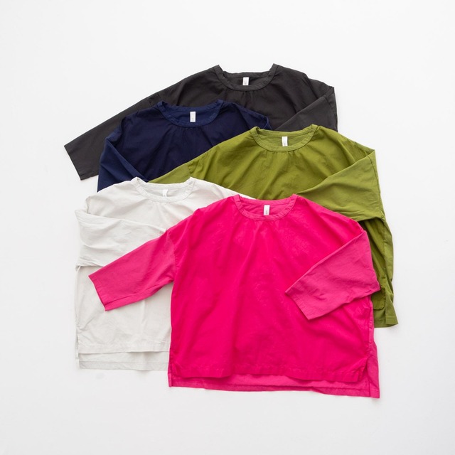 プリット prit 47/2サイロプレミアム天竺×50/1ブロード 切替7分袖ビッグプルオーバー(P91534)全5色