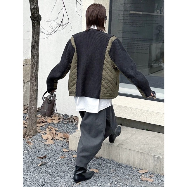 Hybrid knit quilted jacket C1375