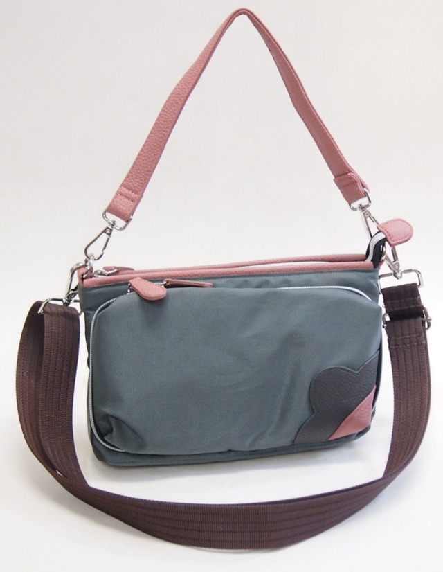 ハンド,ショルダー,斜めがけ 小さめ2Wayバッグ 花モチーフ 斜めがけポシェット フラワーショルダー