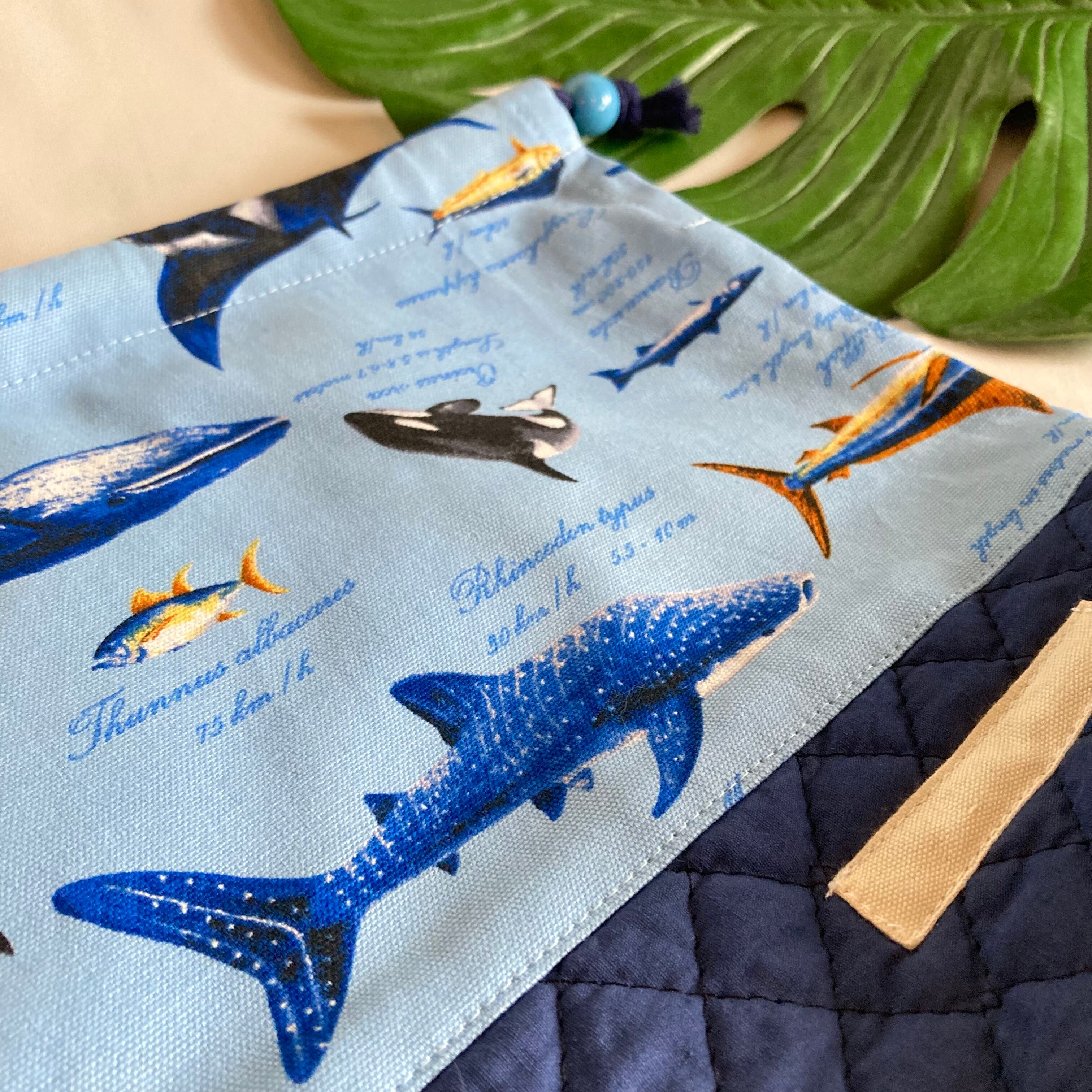 オーダーOK】入園入学ランチバッグお弁当入れ巾着☆47海の生き物水族館  