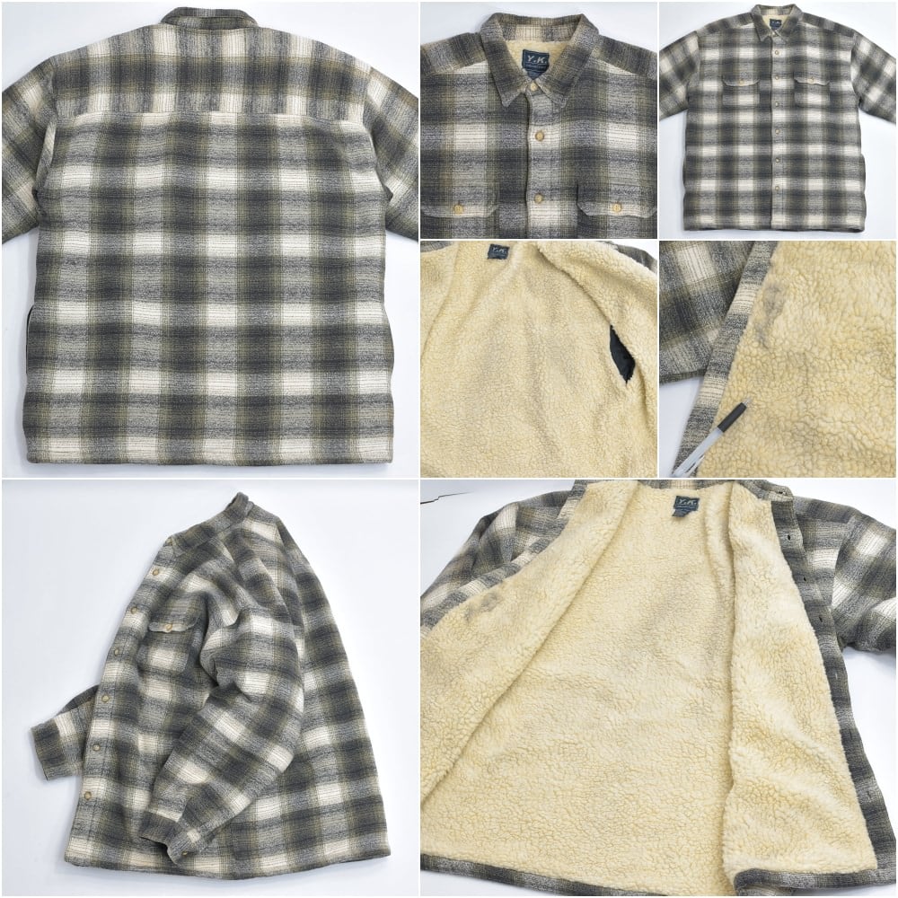 90s Y.K COLLECTION オンブレチェック ボタンアップ ボア 90s Y.K COLLECTION オンブレチェック ボタンアップ ボア